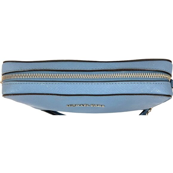 Authentic Michael Kors Saffiano Leather adjustable crossbody bag small Lt Blue - Picture 4 of 12